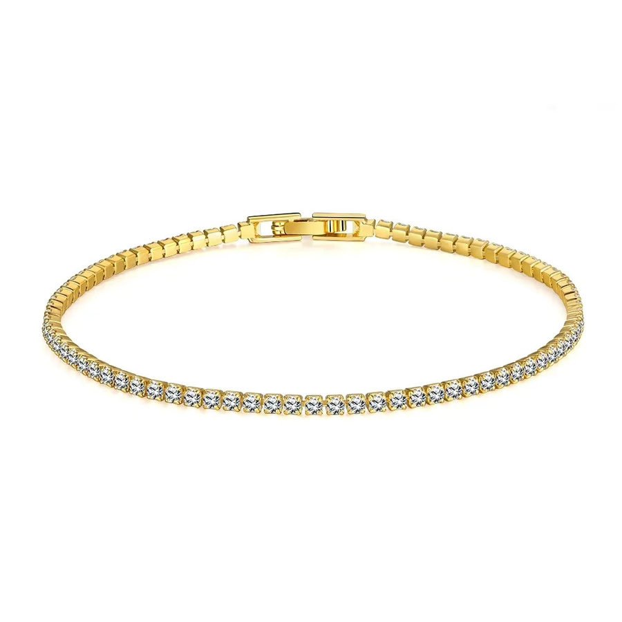 Tennisarmband 925 Silber, 18 Karat Roségold vergoldet, Zirkonia, Unisex - Bild 1