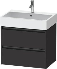Duravit Waschtischunterschrank Ketho.2 in Graphit Matt mit 2 Schubladen, wandhängend, B: 68,4 cm, T: 46 cm, H: 54,9 cm - Bild 1