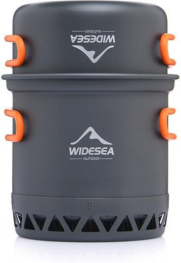 Widesea Camping Kochset aus Aluminium in Grau mit 1,3 l Volumen für Outdoor und Reise - Bild 1