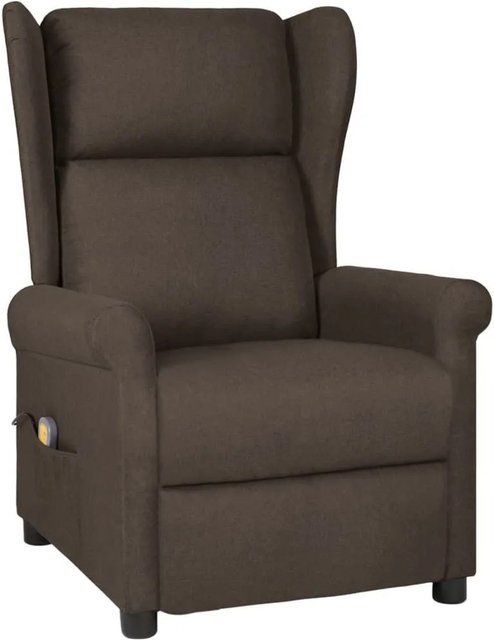 vidaXL Massagesessel Dunkelbraun aus Stoff mit Armlehnen - Bild 1