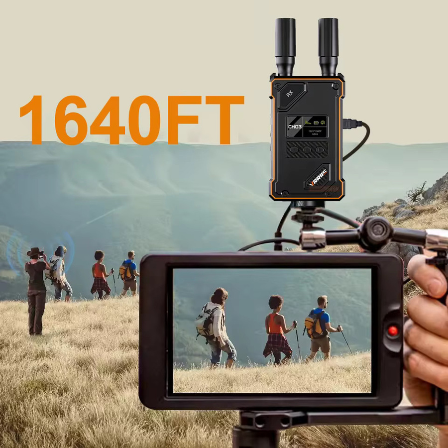 vrriis Kabelloser HDMI-Extender Video-Sender und -Empfänger in Schwarz für DJI Pocket 3 4 Action-Kamera Live-Streaming und Videoaufnahme mit 500m Reichweite - Bild 2
