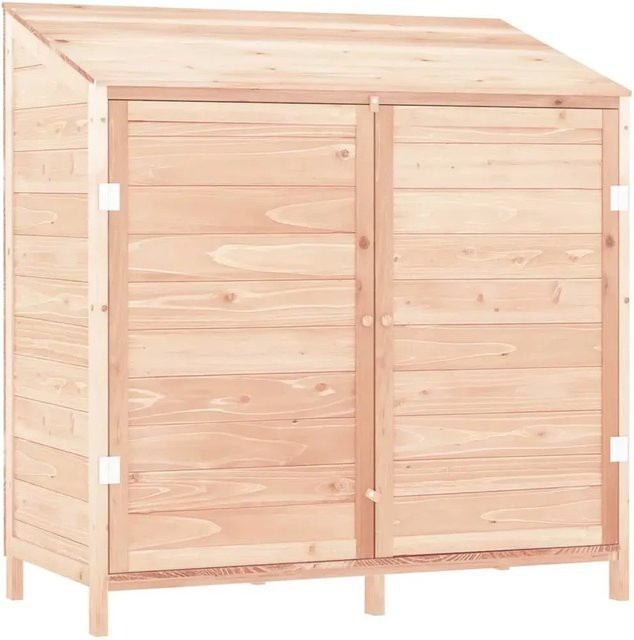 vidaXL Geräteschuppen aus Massivholz Tanne in Braun, B/T/H: 102 x 52 x 112 cm - Bild 1