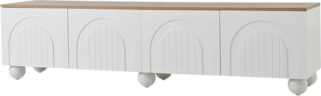 okwish TV Schrank mit Stauraum und Metallbeinen in Weiß, B/T/H: 180 x 40 x 45 cm - Bild 1