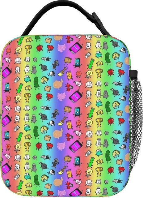 Fancy Style Studio BFDI Baum Cartoon Isolierte Lunchtasche, Auslaufsichere Kühltasche in Mehrfarbig, Wiederverwendbare Lunchbox für Schule und Reise - Bild 1
