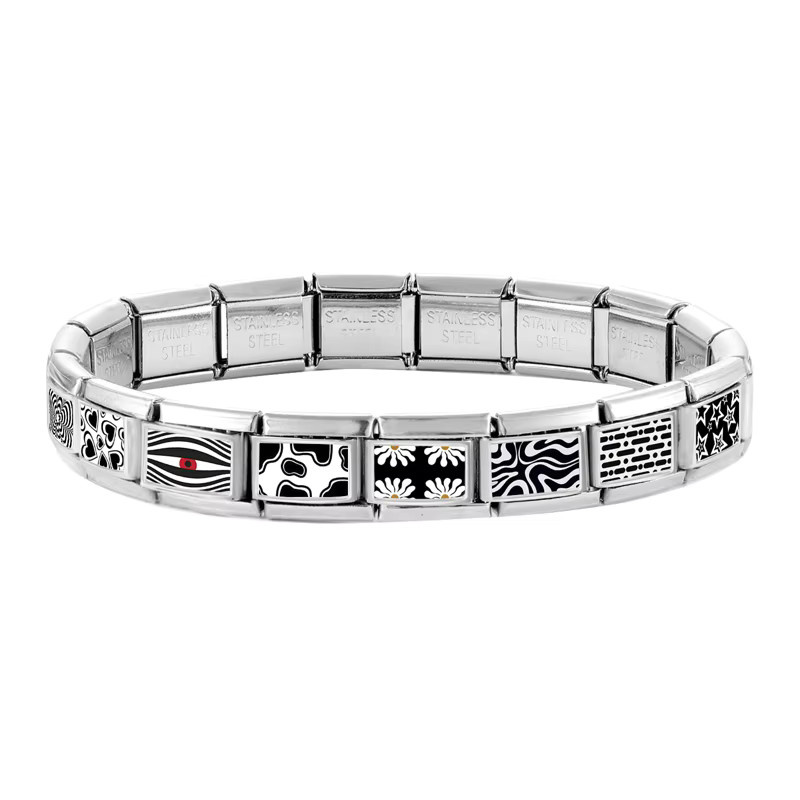 Yolorist Charm-Anhänger Edelstahl, Schwarz-Weiß, Unisex - Bild 4