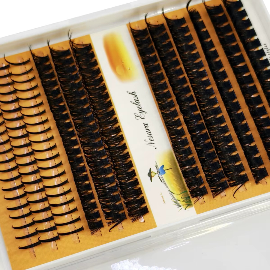 Ams 3D Wispy Spikes Wimperncluster, D Curl, 12 Reihen, Unisex - Bild 3