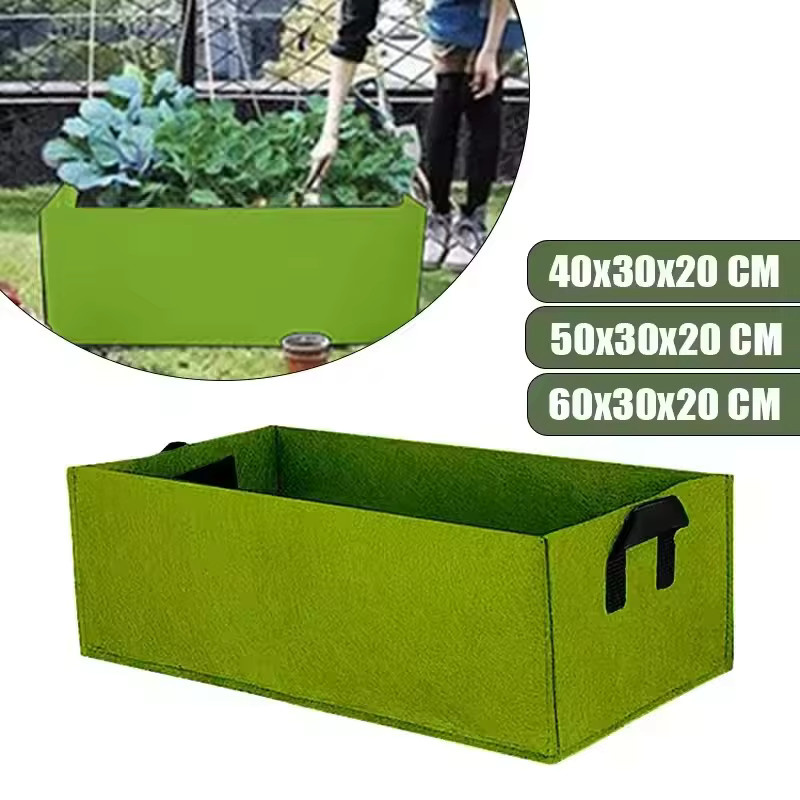 Atmungsaktiver rechteckiger Pflanzbehälter als Wachstumsbeutel für Gemüse und Blumen, Farbe: Schwarz oder Grün, B/T/H: 50 x 30 x 50 cm - Bild 2