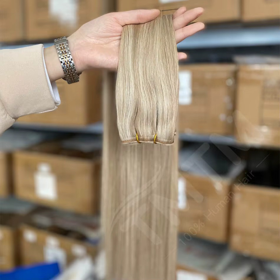 TMTM Butterfly Weft Echthaar-Extensions, 100g, Remy Echthaar, Lochweft - Bild 3