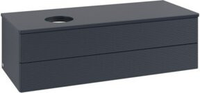 V&B Antao Waschtischunterschrank mit Frontstruktur und LED-Beleuchtung, Blau, B/T/H: 120 x 36 x 50 cm - Bild 1