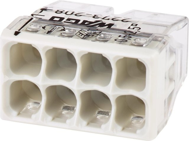 Wago Steckklemme 8-polig, 10 Stück, transparent/weiß - Bild 1
