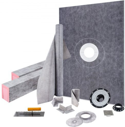 VEVOR Duschschwellen-Set in Grau mit Edelstahlgitter und PVC-Mittelflansch für Duschwannen - Bild 1