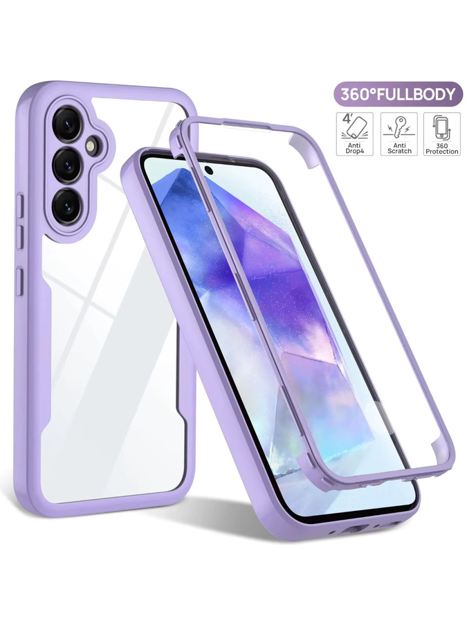 360 Grad All-Inclusive Displayschutzhülle für Samsung Galaxy A57 A56 A55 Serie in Schwarz oder Lila - Bild 5