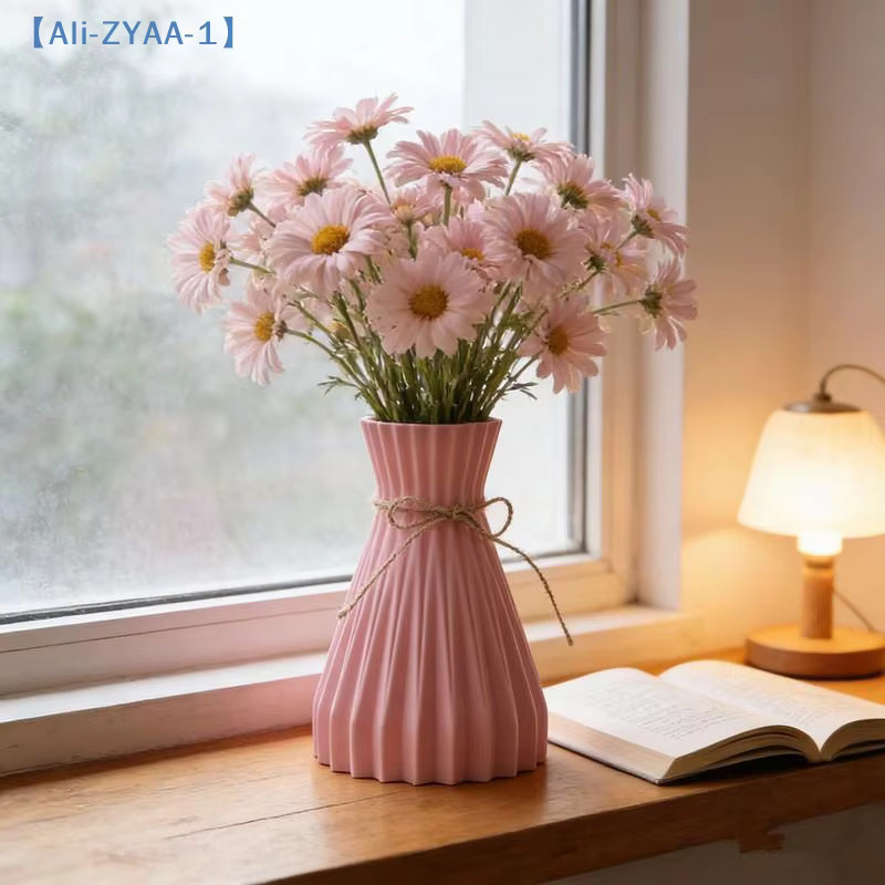 JETTING Origami-Vase im europäischen Stil, faltbare plissierte Blumenvase aus Kunststoff in Gelb, modern und geometrisch - Bild 2