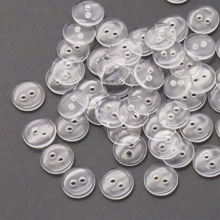 100 transparente runde Harzknöpfe mit zwei Löchern für Nähen und DIY-Projekte in 9 mm, 15 mm und 18 mm - Bild 3