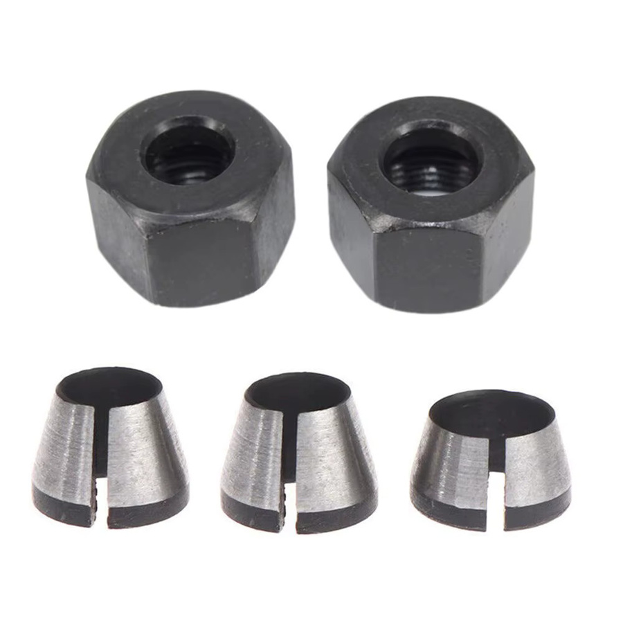 Vibratite Spannzangenadapter Set mit Mutter in Silber für Gravur- und Trimmmaschinen, Durchmesser: 6 mm, 6,35 mm und 8 mm - Bild 3