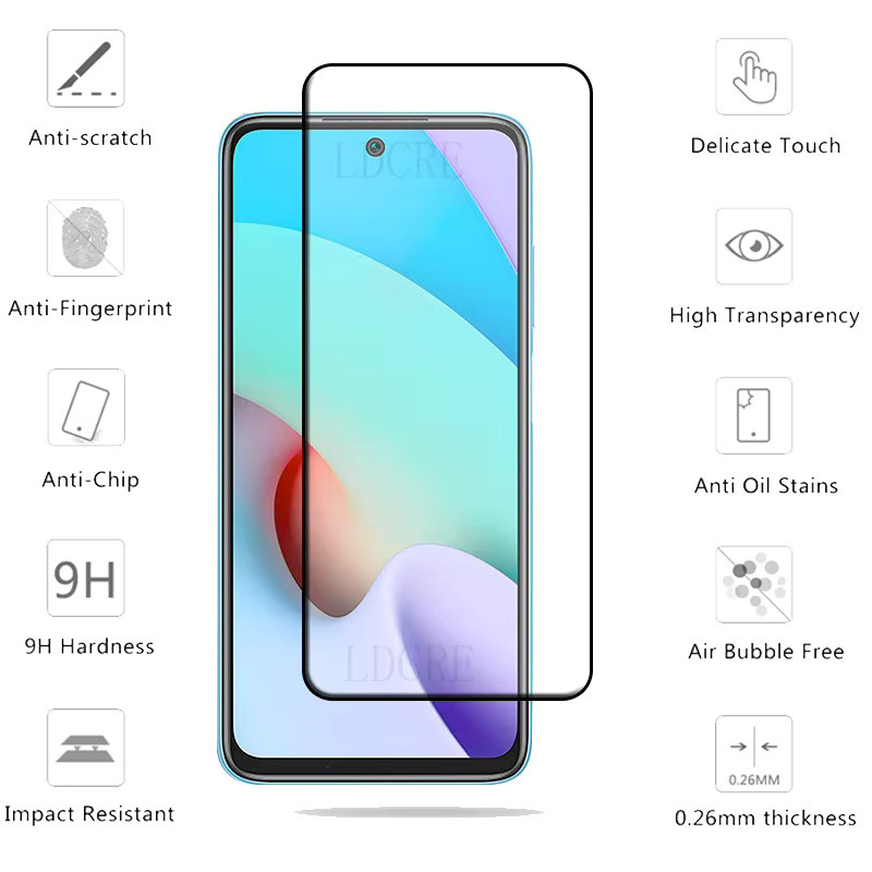 4er-Pack Xiaomi Redmi 10 Panzerglas Display Schutz mit voller Abdeckung, 9H Härte, transparent - Bild 2