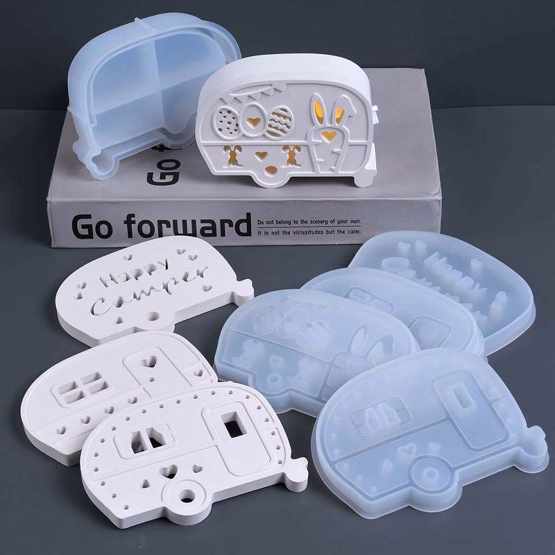 UDOCOOL Silikonform für 3D Kaninchen und Bus zur DIY Herstellung von LED Atmosphäre Licht Dekoration und Desktop Ornamenten, Mehrfarbig - Bild 4