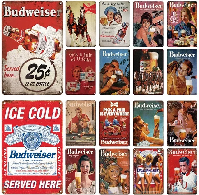 Budweiser Retro Metallschild für die Wanddekoration in Vintage-Optik - Bild 1