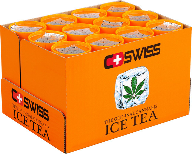 CSWISS Cannabis Ice Tea, Eistee, Zitrone, Hanf, 12 x 0,25 l - Bild 1