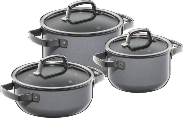 WMF Fusiontec Topf-Set aus Edelstahl in Grau mit Deckeln, bestehend aus Stieltopf und Kochtopf - Bild 1
