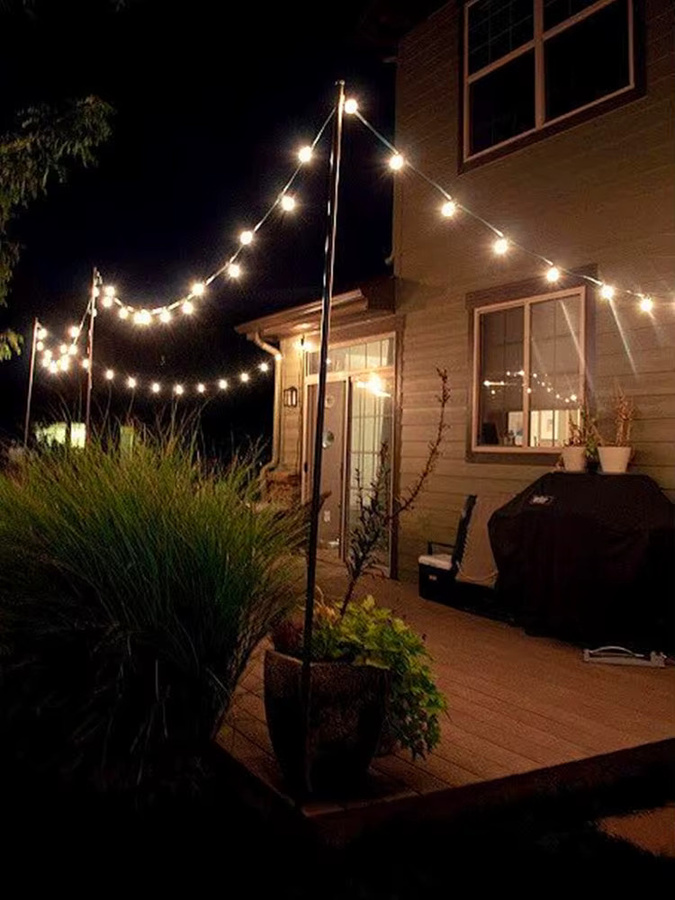 LED Globe String Light Outdoor Girlande mit transparenten Glaskugeln in Warmweiß, 10m Länge - Bild 5