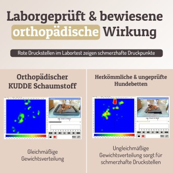 SABRO Hundebett KUDDE aus Cord in Grau mit orthopädischem Schaumstoff und abnehmbarem Bezug - Bild 3
