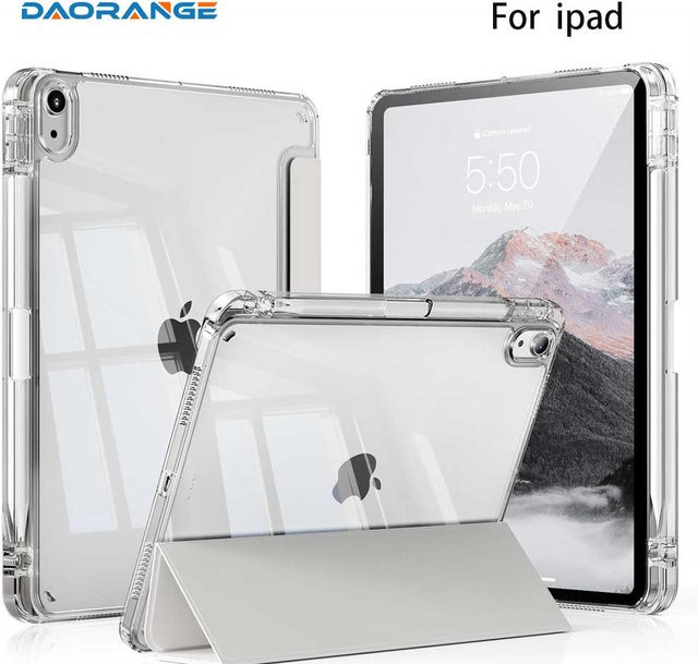 DAORANGE Transparente Hülle für iPad Pro und iPad Air mit Stifthalter, Grün - Bild 1