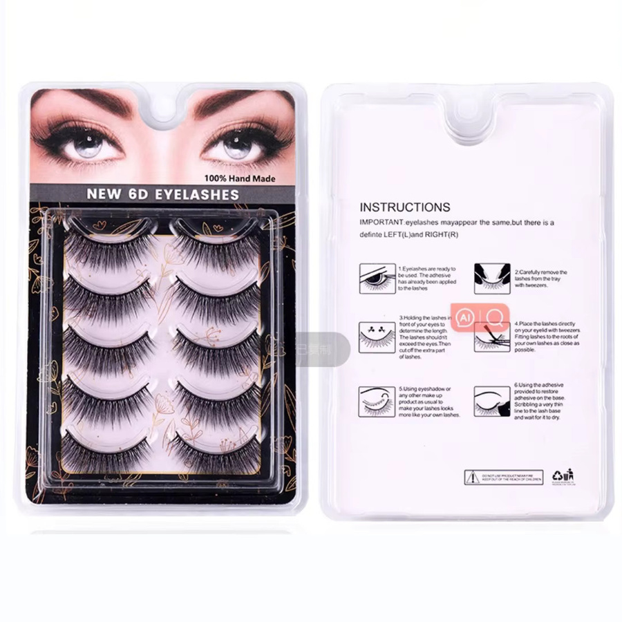 Wimpern, Black, 5 Paar, Unisex - Bild 3