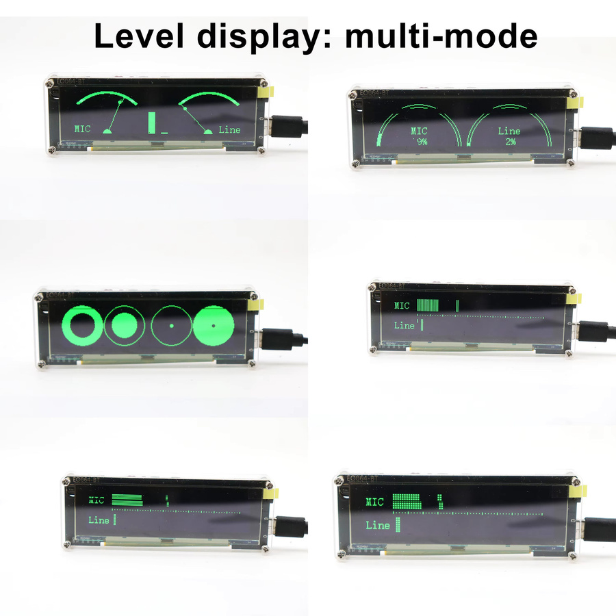 DYKBmetered WLAN-Uhr mit OLED Musik-Spektrum und Bluetooth, Digitaler Timer mit VU-Meter und Fernbedienung, Farbe: Grün - Bild 3