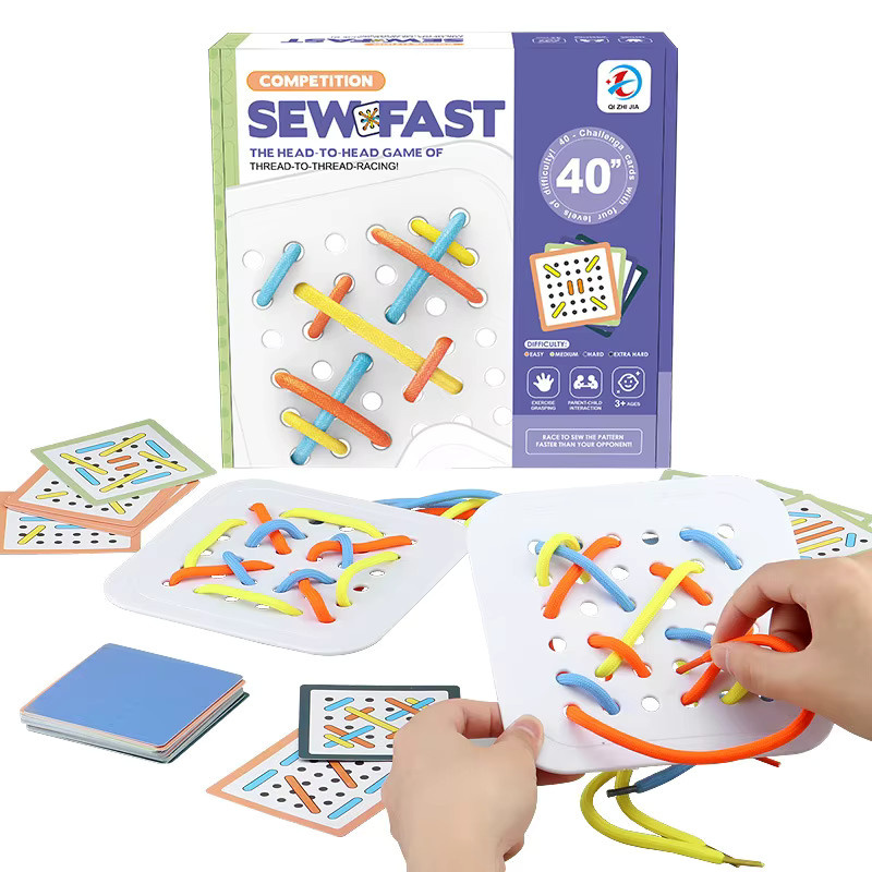 BizyKoady Montessori Holz Spielzeug, Seil Bord, Puzzle, ab 3 Jahre - Bild 3