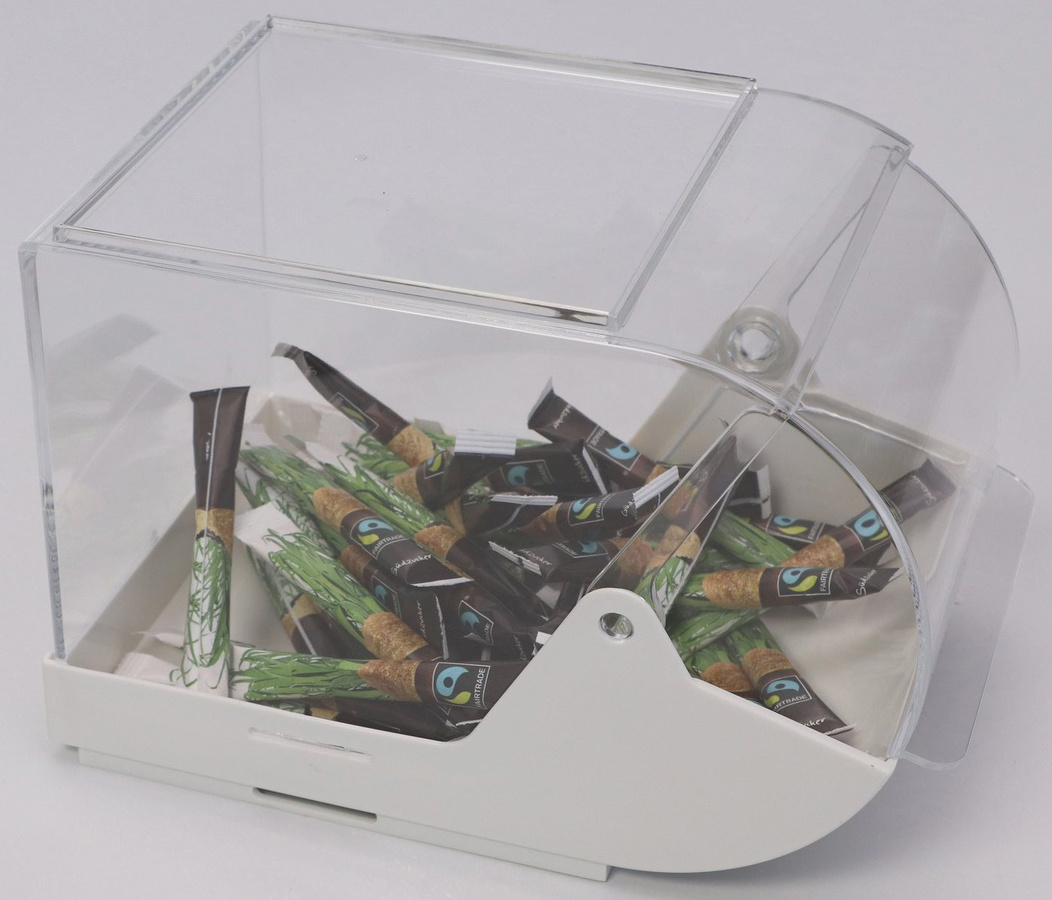 APS Universalbox Aufbewahrungssystem aus Kunststoff mit Klappe, transparent/weiß, B: 14 cm, T: 23 cm, H: 15,5 cm - Bild 1