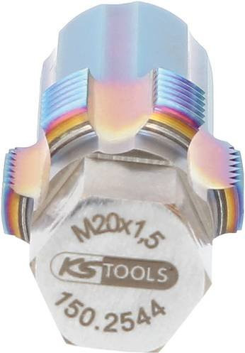KS Tools Gewindeschneider mit Führungsbolzen für NOX-Sensoren M20 x 1,5 aus Spezial-Werkzeugstahl in Silber - Bild 1