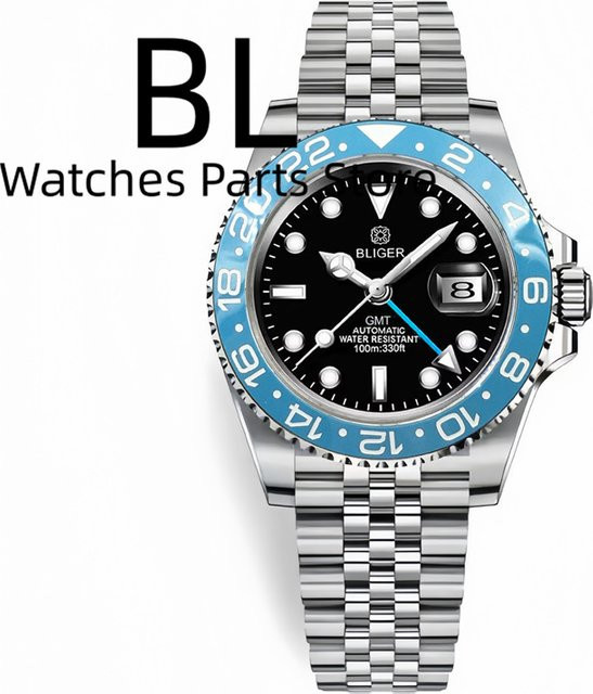 BLIGER Armbanduhr GMT, Automatik, Edelstahl, Keramik, 40 mm, Herren - Bild 1