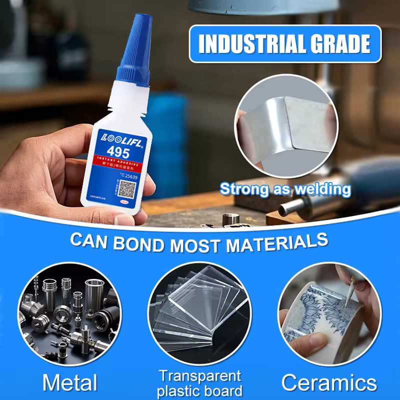 LOOLIFL Superkleber 495 Industriekraft starker Metallkleber transparent 20 g - Bild 3