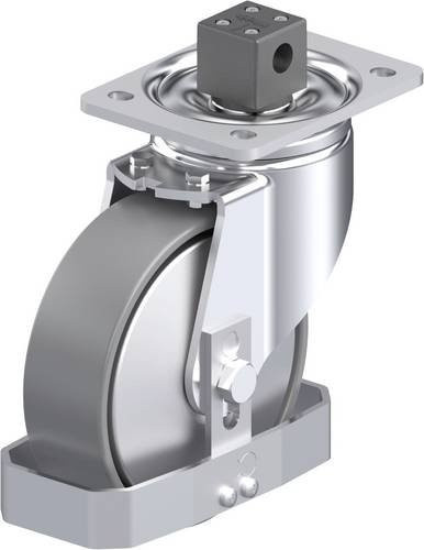 Blickle Stahlblech-Lenkrolle LH-PO 160G-CS13-ELS-FA-FS in Grau mit 160 mm Rad-Durchmesser und 450 kg Tragfähigkeit - Bild 1