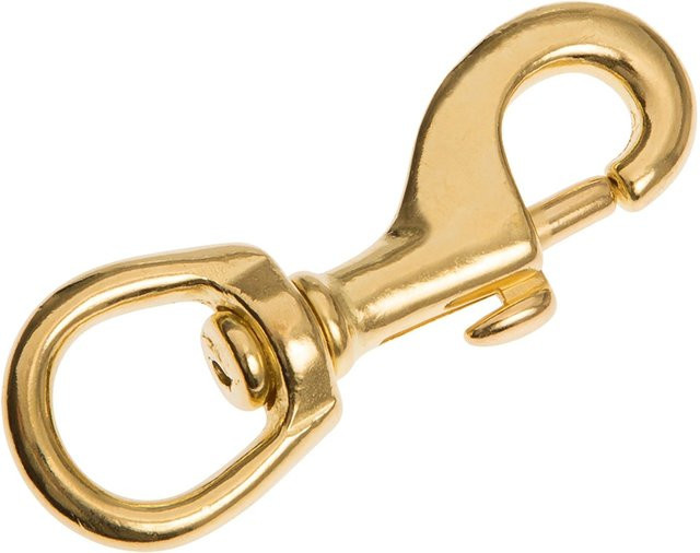 Conacord Schnapphaken mit Wirbel aus Edelstahl in Gold, Länge: 85 mm - Bild 1