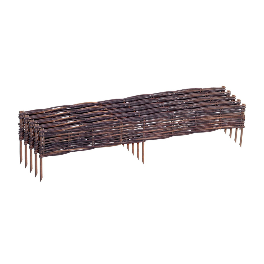 Relaxdays Beeteinfassung aus Weide in Braun, 5er Set, Höhe: 10 cm, Länge: 100 cm - Bild 2