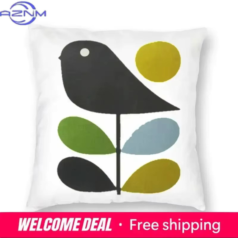 Orla Kiely Kissenbezug mit floralem Design und Vögeln, quadratisch, Mehrfarbig, B/T/H: 30 x 30 x 30 cm - Bild 2