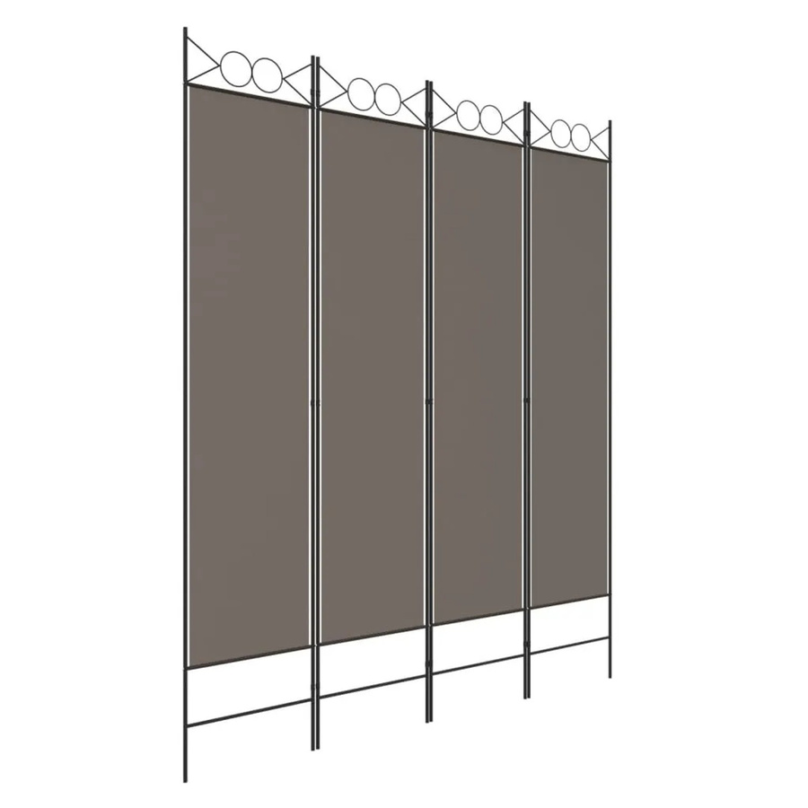vidaXL Paravent 4-teilig aus Stoff in Anthrazit, B: 160 cm, H: 220 cm - Bild 2