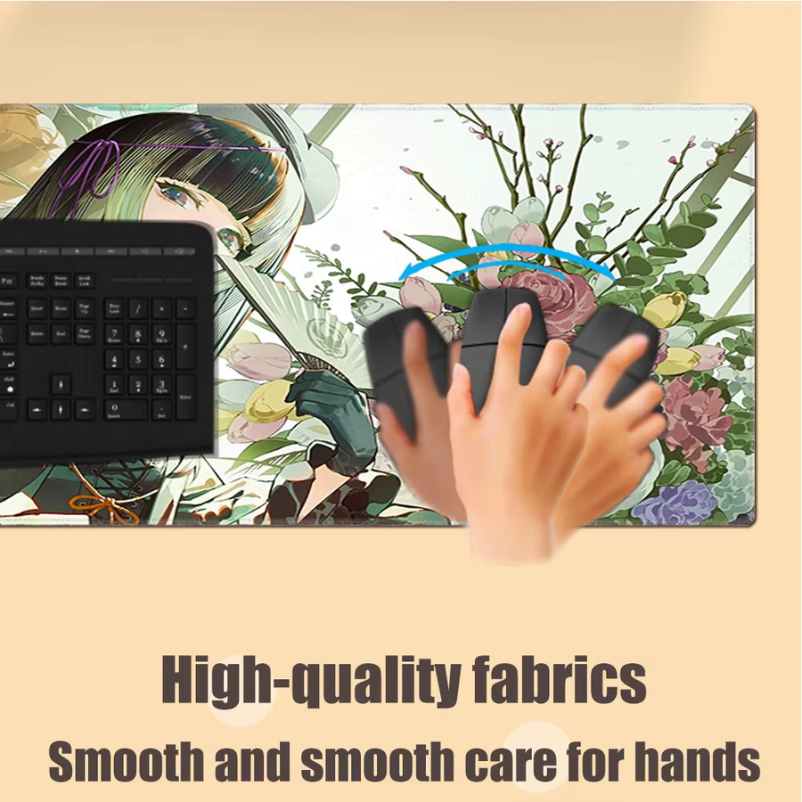 HYBXAXC Anime Mauspad Hololive Juufuutei Raden Multicolour rutschfestes Gaming Mauspad für PC und Tastatur - Bild 4