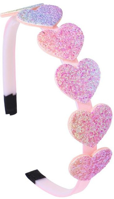 YULIN Haarreifen, Glitzer-Herz, Regenbogen-Stern, Kinder, white - Bild 1
