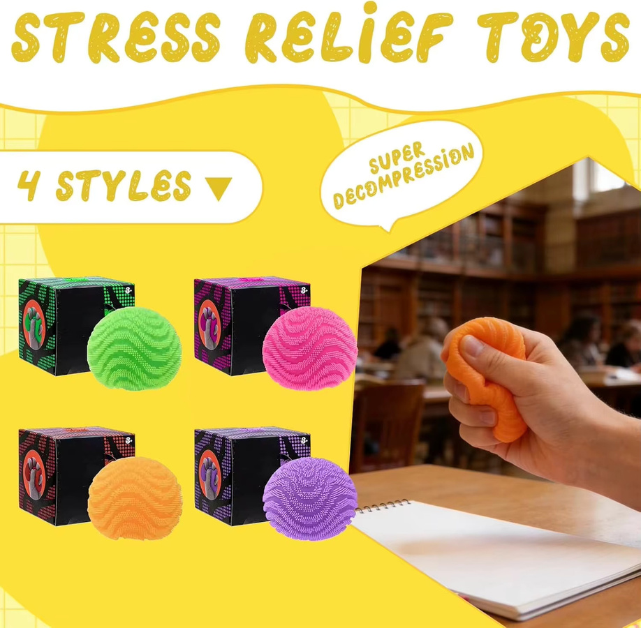 Schylling Fuzz Ball Osterei-Stil Weiches Quetsch-Fidget-Spielzeug Nee Doh Stressabbau Dekompressionsspielzeug in Multicolour - Bild 5