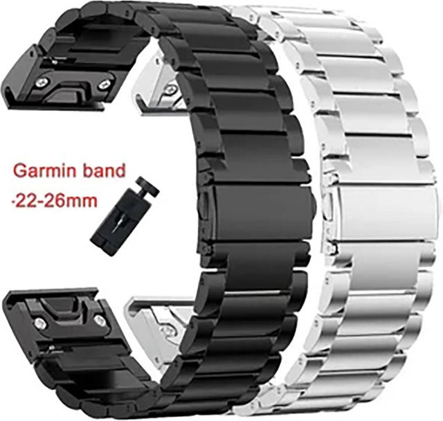 QCTOG Uhrenarmband Edelstahl, Silber, 22 26 mm, Unisex - Bild 1