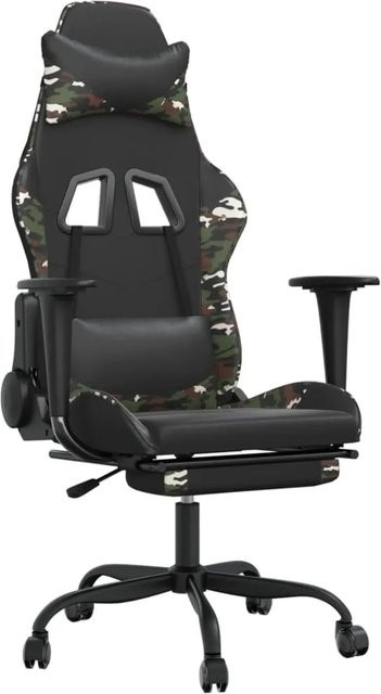 vidaXL Gaming-Stuhl Modell 4 in Schwarz und Multicolour aus Kunstleder mit Fußstütze und Kopfstütze - Bild 1