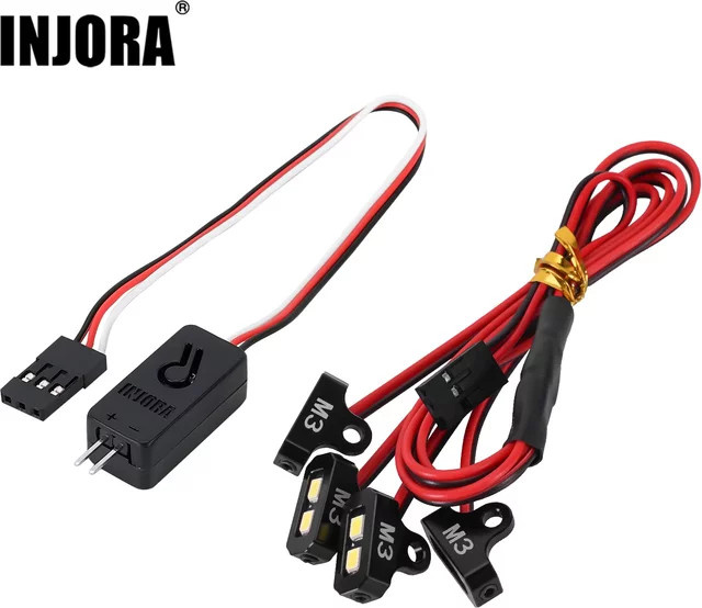 INJORA 4LED Rock Lights Kit, Zubehör, Weiß, Gelb, Schwarz - Bild 1