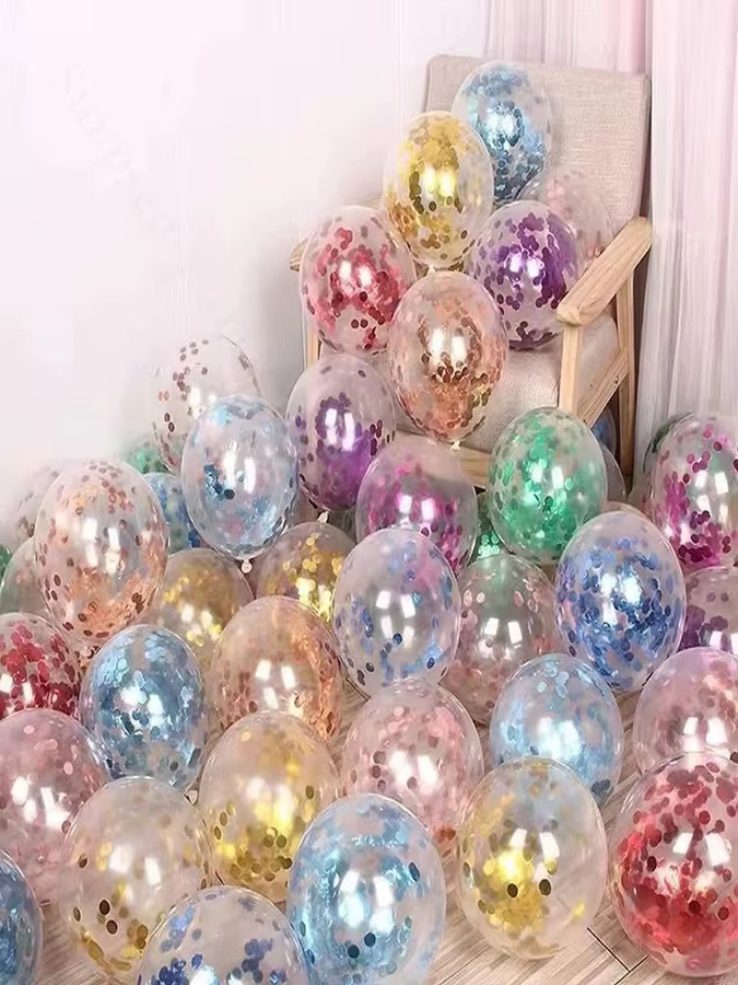 Surpsea Konfetti Latex Ballons 12 Zoll in Gold, Rot, Blau und Rose Gold für Hochzeitsdekoration - Bild 4