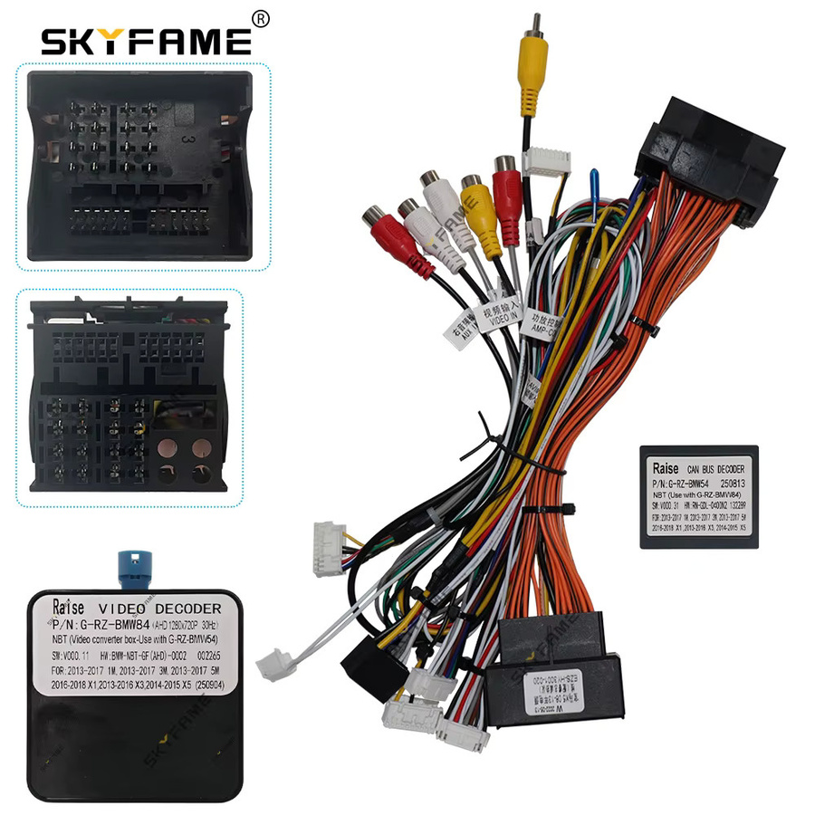 SKYFAME 16pin Kabelbaum Adapter mit Canbus Box Decoder für Android Radio in BMW X3 X4 X5 X6 E70 E71 F25 F26 F30 - Bild 2