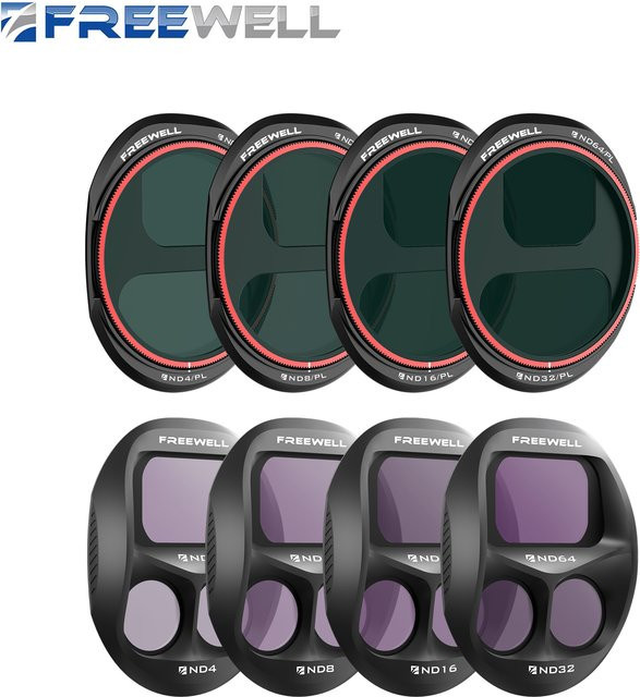 Freewell All Day 8er-Pack ND-Filterset für DJI Mavic 4 Pro Kamera-Zubehör in Schwarz - Bild 1
