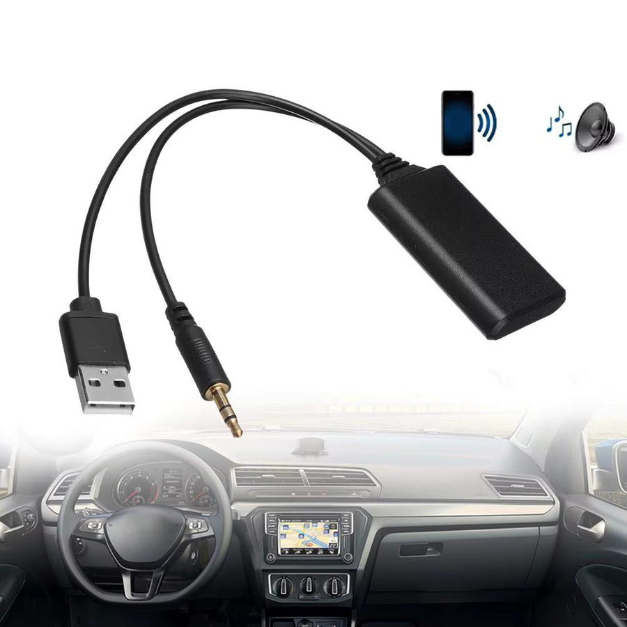 Universal Bluetooth Adapter für Auto Radio Stereo mit USB und 3,5 mm Klinke, Schwarz - Bild 2