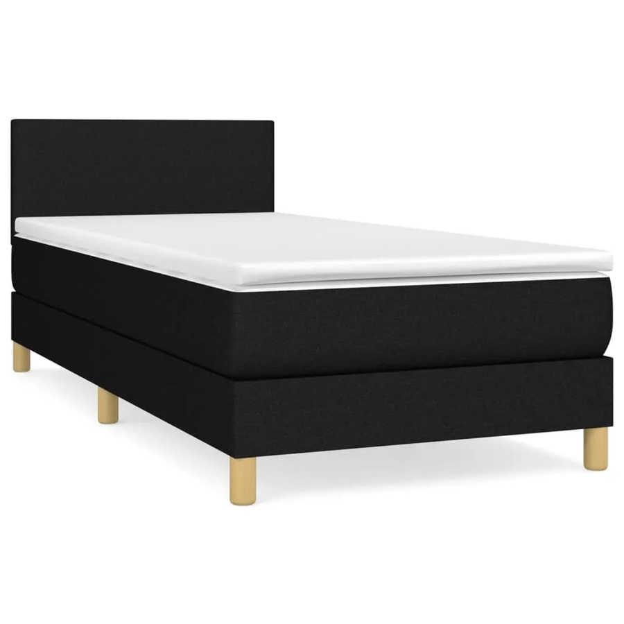 vidaXL Boxspringbett Hybrid mit Matratze Schwarz B/T/H: 100 x 200 x 203 cm - Bild 2